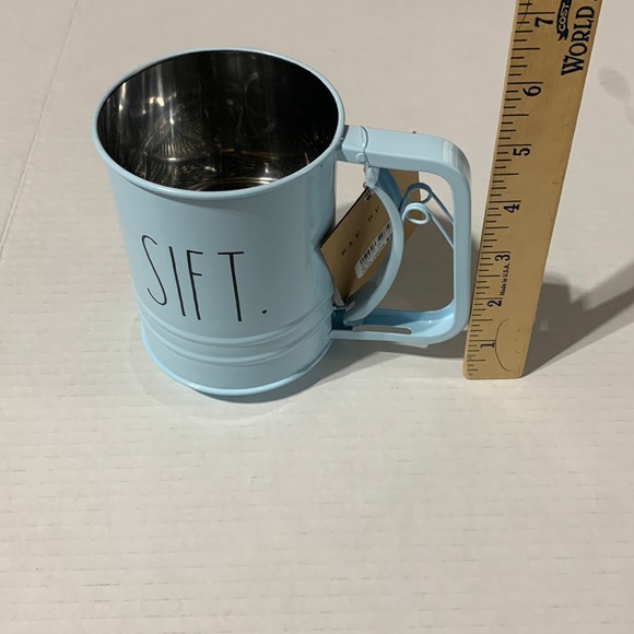 NWT Rae Dunn Turquoise Mini Flour Sifter With SIFT on it - Picture 2 of 6